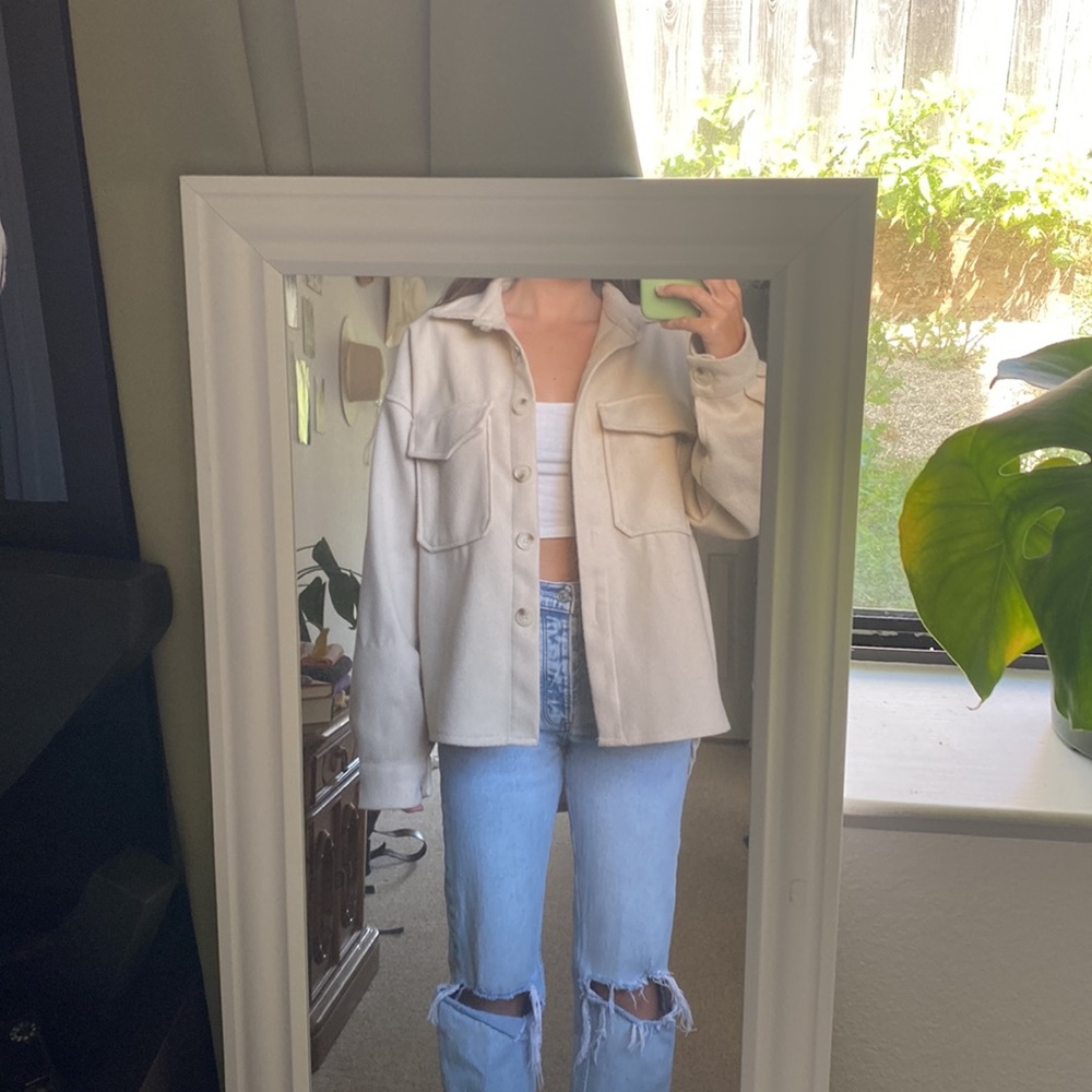 Tan Shacket with pockets